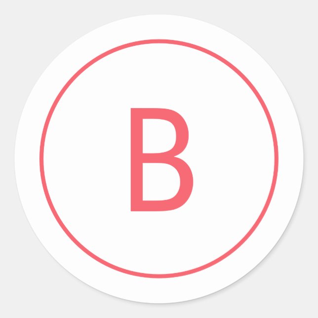 Adesivo Redondo Bright Red Simple Monogram Christmas Envelope (Frente)