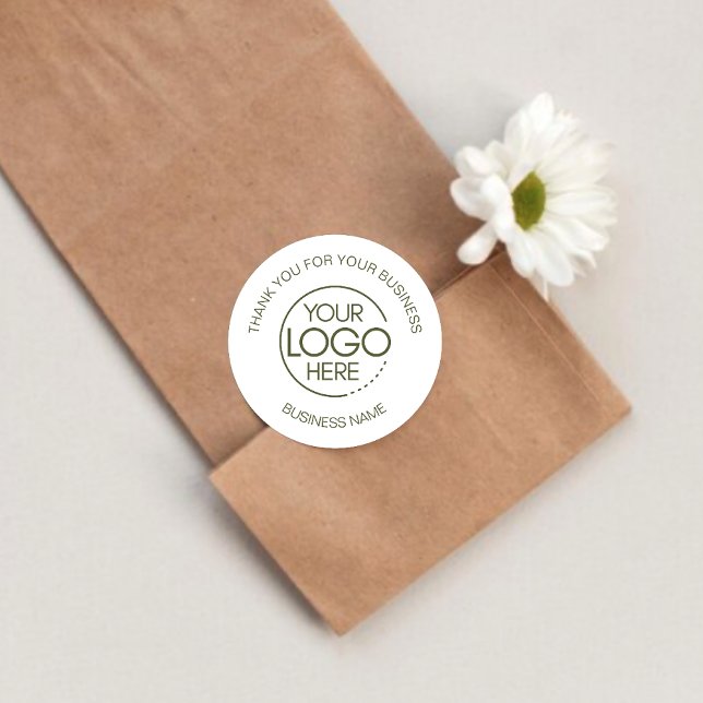 Adesivo Redondo Bright White Business Obrigado (Criador carregado)