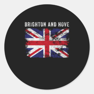 Adesivo Redondo Brighton e Hove UK Flag British Souvenir Legal