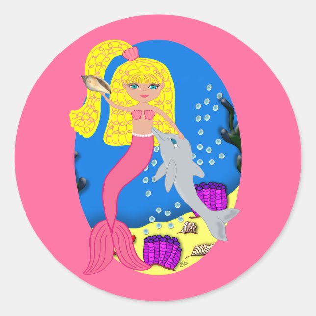 Adesivo Redondo Brigite o Seretide Envelope Sereia (Frente)