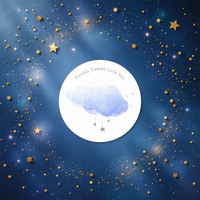 Adesivo Redondo Brilha, Brilha, Estrelinha (Twinkle Twinkle Little Star Classic Round Sticker)