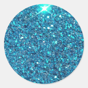 Adesivo Redondo Brilhante Azul Extravagante