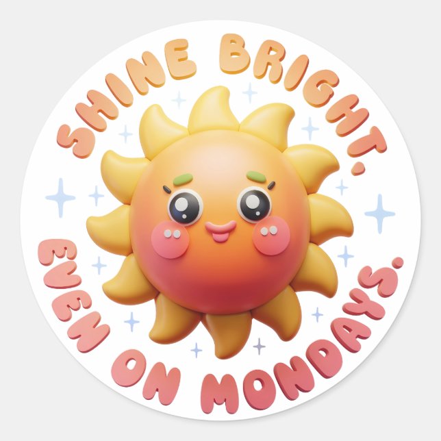 Adesivo Redondo Brilhante, mesmo às segundas-feiras! Sun Stick Ado (Frente)