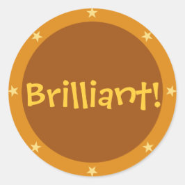 Adesivo Redondo Brilhante - Série adesiva do professor (castanho)