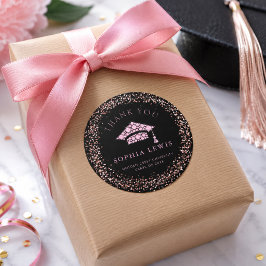 Adesivo Redondo Brilhantes Diamantes Rosa Favor de formatura agrad