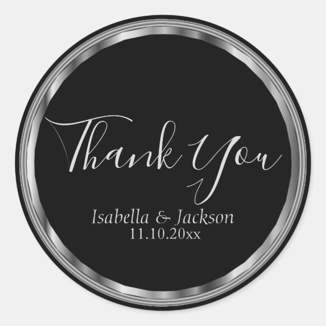 Adesivo Redondo Brilho Azul-Marinho e Prata (Frente)