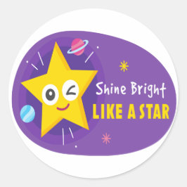 Adesivo Redondo Brilho brilhante como uma estrela