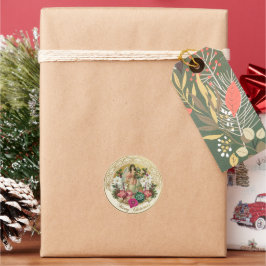 Adesivo Redondo Brilho de Natal Vitoriano