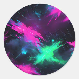 Adesivo Redondo Brilho de Neon Elétrico