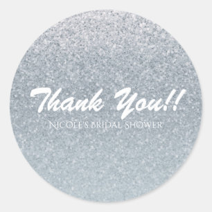 Adesivo Redondo Brilho de Prata de Conto de Fadas Favor de Festa G