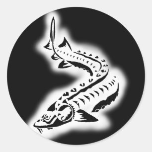 Adesivo Redondo Brilho de Sturgeon Tribal