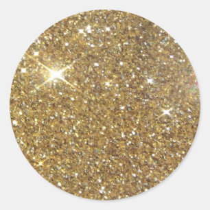 Adesivo Redondo Brilho Dourado luxuoso - imagem impressa