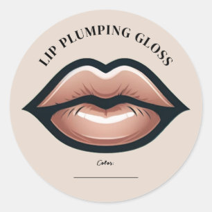 Adesivo Redondo Brilho Labial Neutro Rosa Bege Maquiagem que Deixa