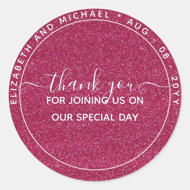 Adesivo Redondo Brilho Olhar Obrigado PRESENTE FAVOR QUALQUER EVEN (Frente)