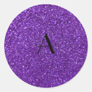 Adesivo Redondo Brilho roxo do monograma