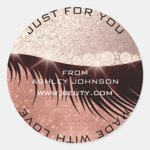 Adesivo Redondo Brilho Sparkly do rosa do olho do diamante da