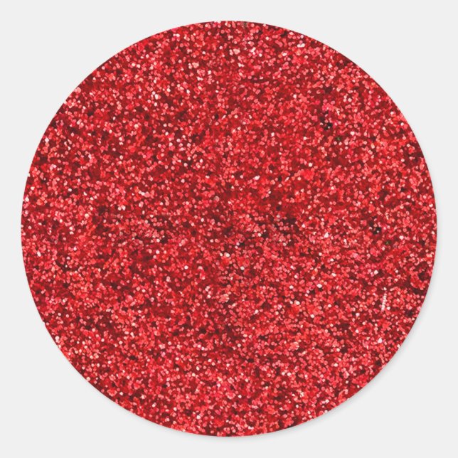 Adesivo Redondo Brilho Vermelho (Frente)