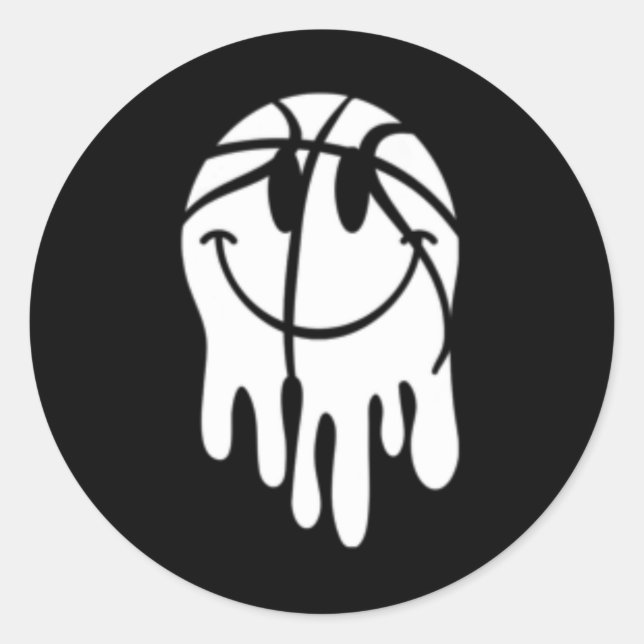 Adesivo Redondo Brincadeira de alguém, mamãe de basquete de boca a (Frente)