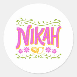 Adesivo Redondo Brincadeira de casamento Nikkah Qubool hai Desi