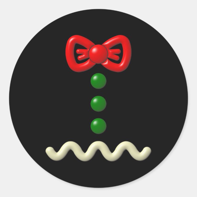 Adesivo Redondo Brincadeira de Gingerpão Homem Costume Halloween P (Frente)