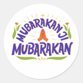 Adesivo Redondo Brincadeira do casamento de Mubarakan Desi