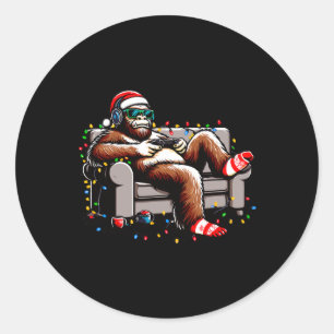 Adesivo Redondo Brincadeira Gamer Natal Sasquatch Xmas Acredita