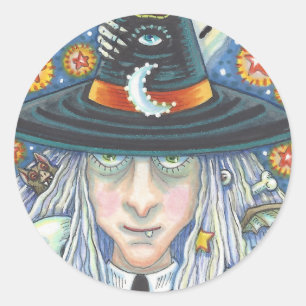 ADESIVO REDONDO BRINCADEIRA, OLHOS DE MAU, CRÂNIO, VAMPIROS