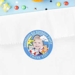 Adesivo Redondo Brincadeira Personalizada Animais Bons Aniversário