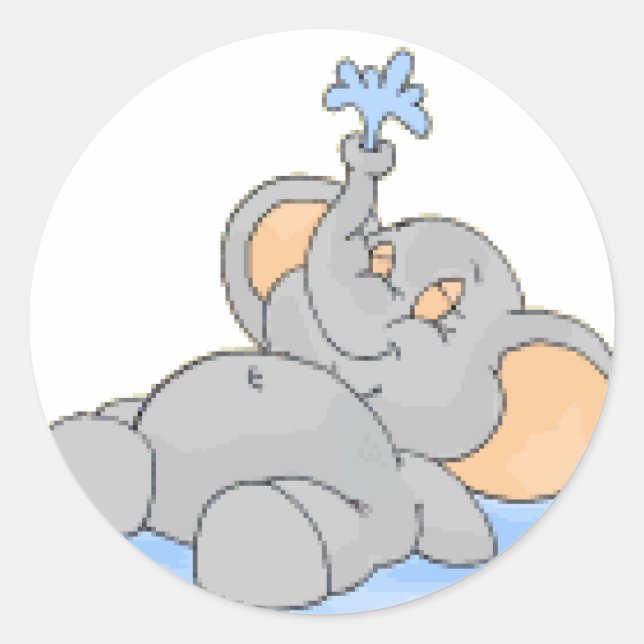 Adesivo Redondo Brincando na Água (Frente)