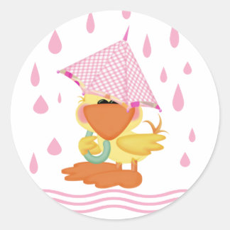 Adesivo Redondo Brincando Na Chuva