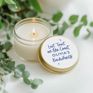 Adesivo Redondo Brinde de torrada de mão branca na costa