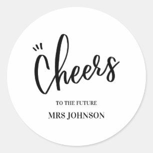 Adesivo Redondo Brinde Minimalista para o Futuro MRS Chá de Noiva