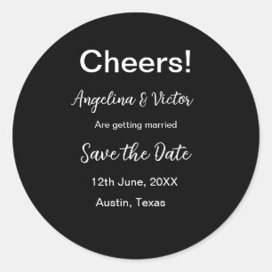 Adesivo Redondo Brinde salva a data simples minimalista moderno el