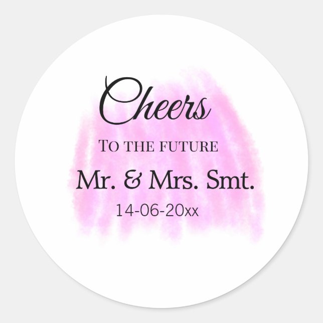 Adesivo Redondo Brindemos ao futuro adicionar nome do casal data r (Frente)