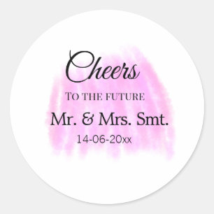 Adesivo Redondo Brindemos ao futuro adicionar nome do casal data r