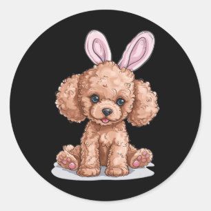 Adesivo Redondo Brinquedo Cachorro Cachorro Felzs pascoa Mulheres