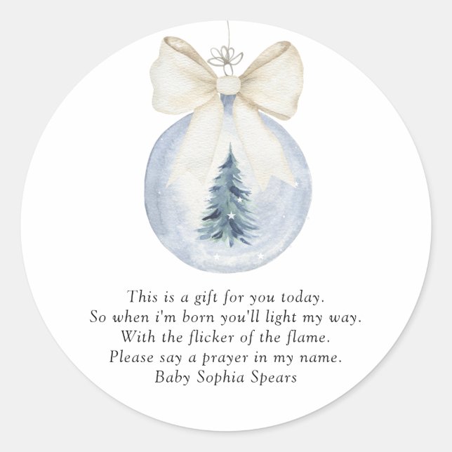 Adesivo Redondo Brinquedo de árvore de aquarelas - Orações para be (Frente)