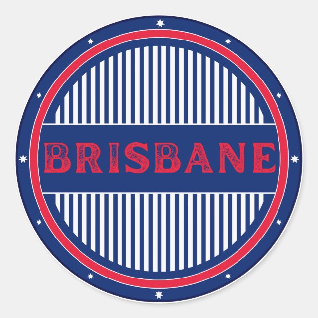 Adesivo Redondo Brisbane City Pride Emblem – Australian Identity (Frente)