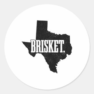Adesivo Redondo Brisket Texas State Map Prid Byrbecue Grill G