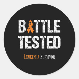 Adesivo Redondo Briso Laranja Leucemia Sensibilização Bytle Tested