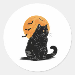 Adesivo Redondo Brit da Lua Completa - Halloween de Shorthair Brit