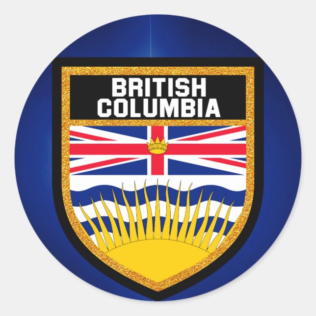 Adesivo Redondo British Columbia Flag (Frente)