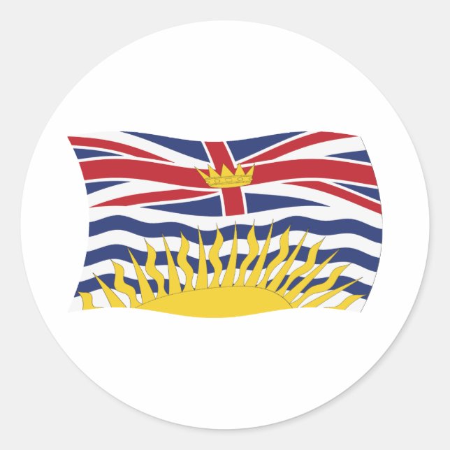 Adesivo Redondo British Columbia Flag Sticker (Frente)