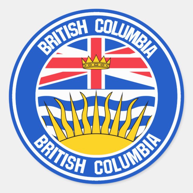 Adesivo Redondo British Columbia Round Emblem (Frente)