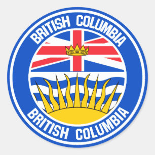 Adesivo Redondo British Columbia Round Emblem