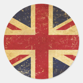 Adesivo Redondo British Union Jack Flag Vintage