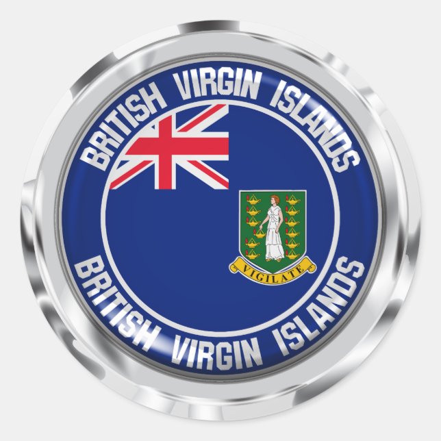 Adesivo Redondo British Virgin Islands Round Emblem (Frente)