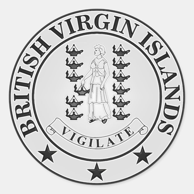Adesivo Redondo British Virgin Islands  Round Emblem (Frente)