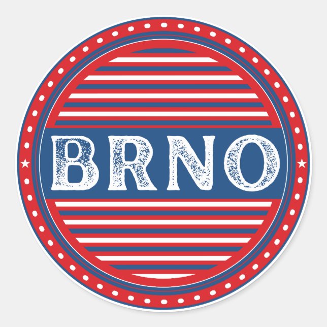 Adesivo Redondo Brno City Pride Emblem – Czech Identity (Frente)