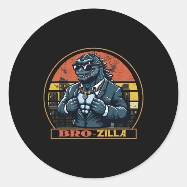 Adesivo Redondo Bro Brozilla Strong Brother Surus Matando (Frente)